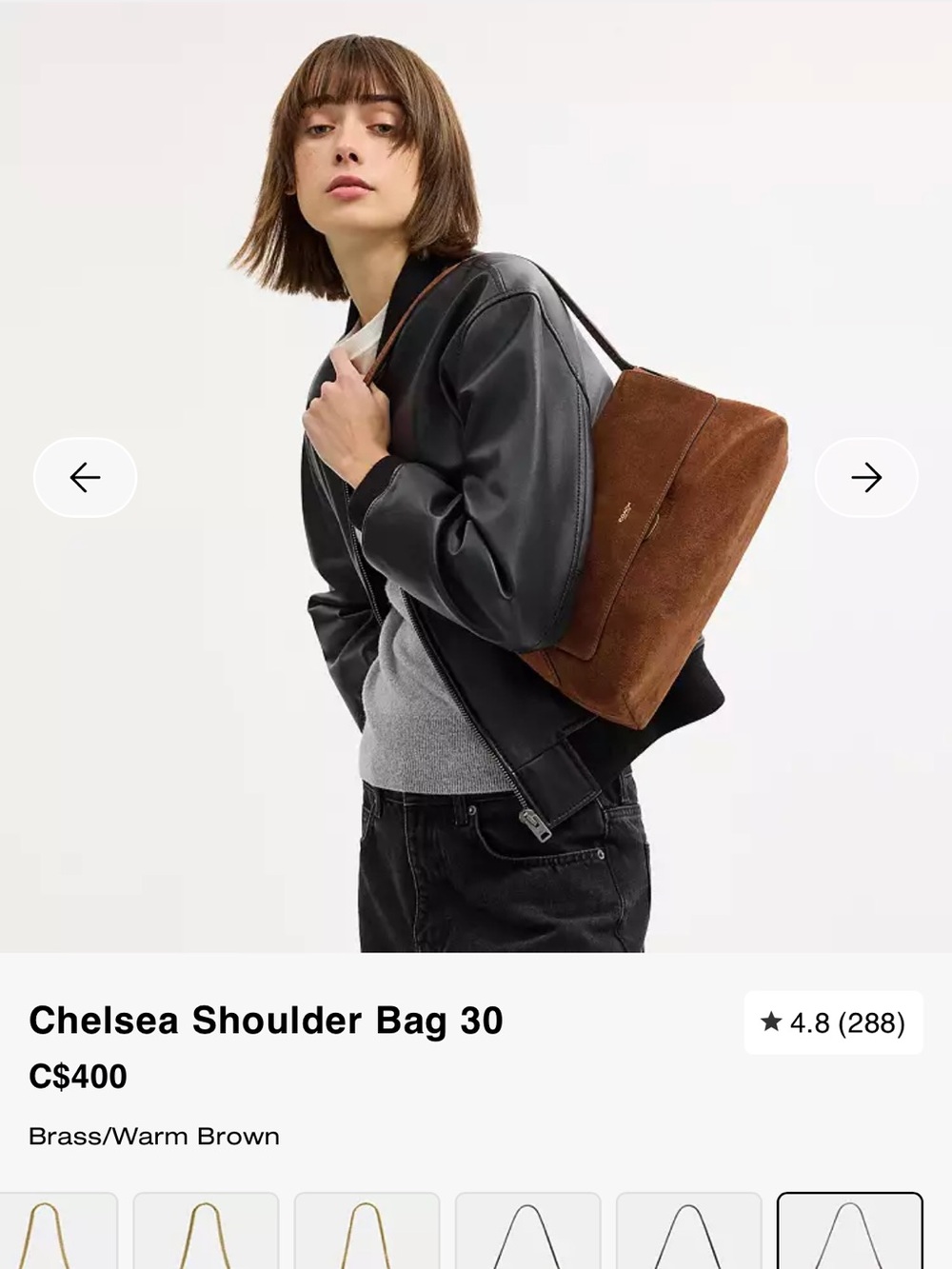 Coach Chelsea Shoulder Bag in Warm Brown Suede - Picture 7 of 7